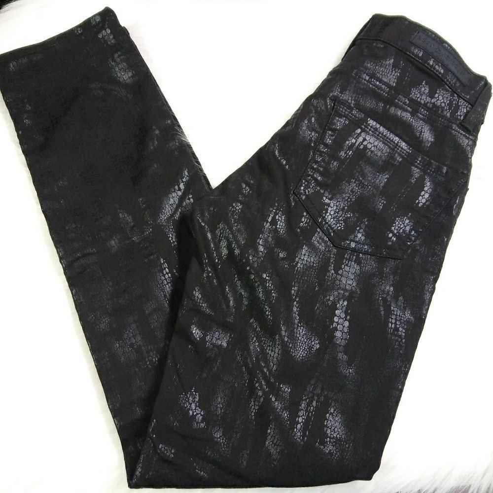 ROCK & REPUBLIC Metallic Black Pants Size 0